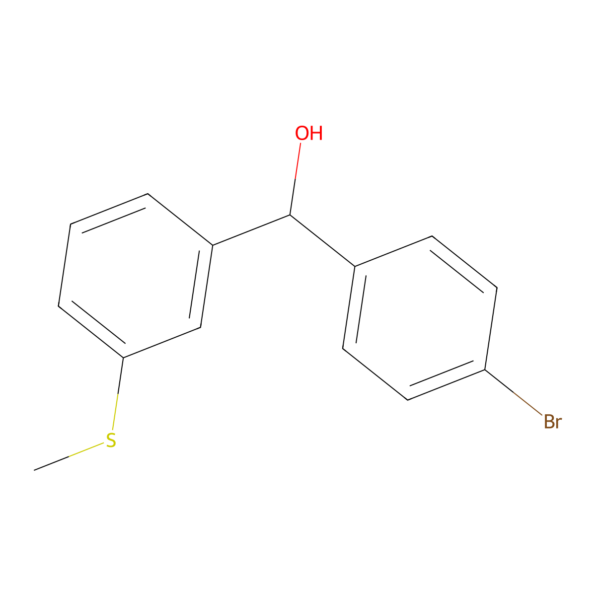 (4-Bromophenyl)(3-(methylthio)phenyl)methanol molecular structure, CAS 1443342-97-9