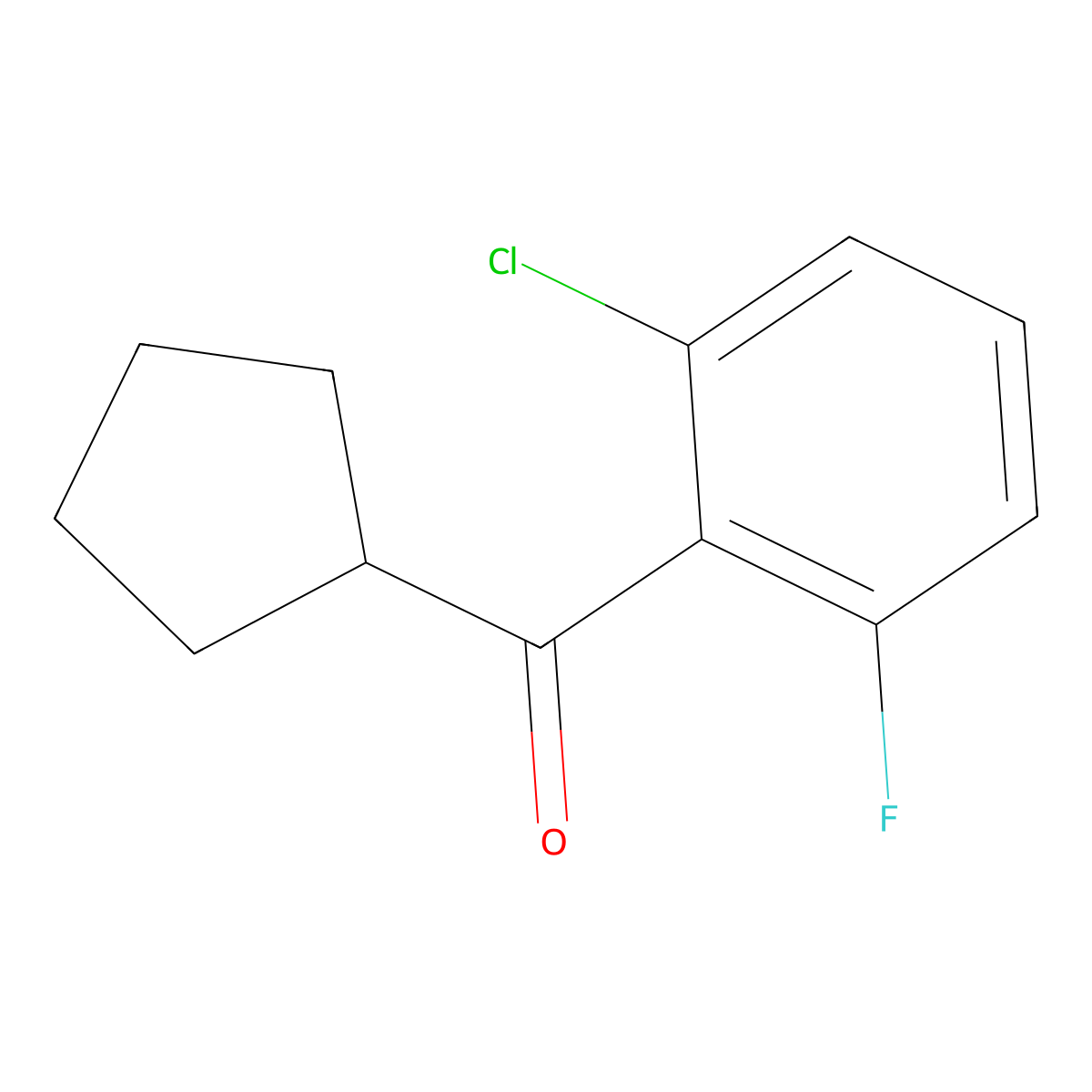 2-Chloro-6-fluorophenyl cyclopentyl ketone molecular structure, CAS 1443342-98-0