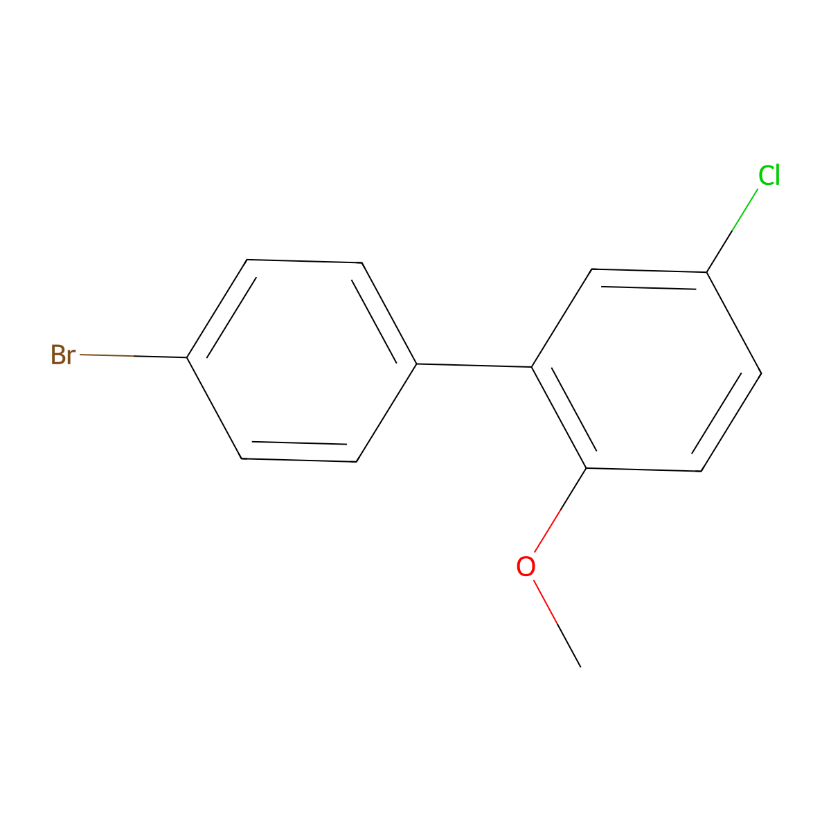 4-Bromo-3'-chloro-6'-methoxybiphenyl molecular structure, CAS 1443343-03-0