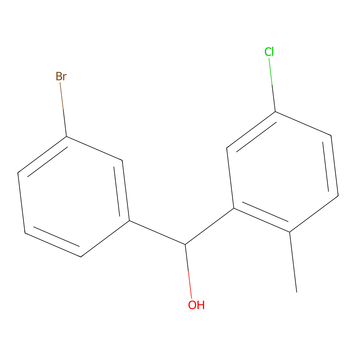 (3-Bromophenyl)(5-chloro-2-methylphenyl)methanol molecular structure, CAS 1443343-08-5