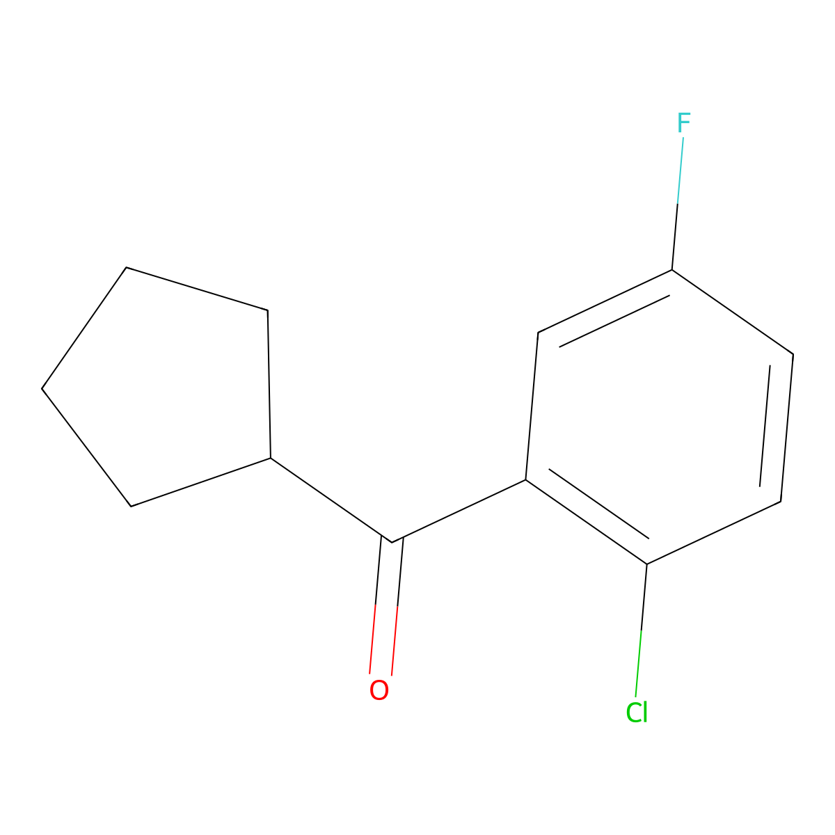 2-Chloro-5-fluorophenyl cyclopentyl ketone molecular structure, CAS 1443343-11-0