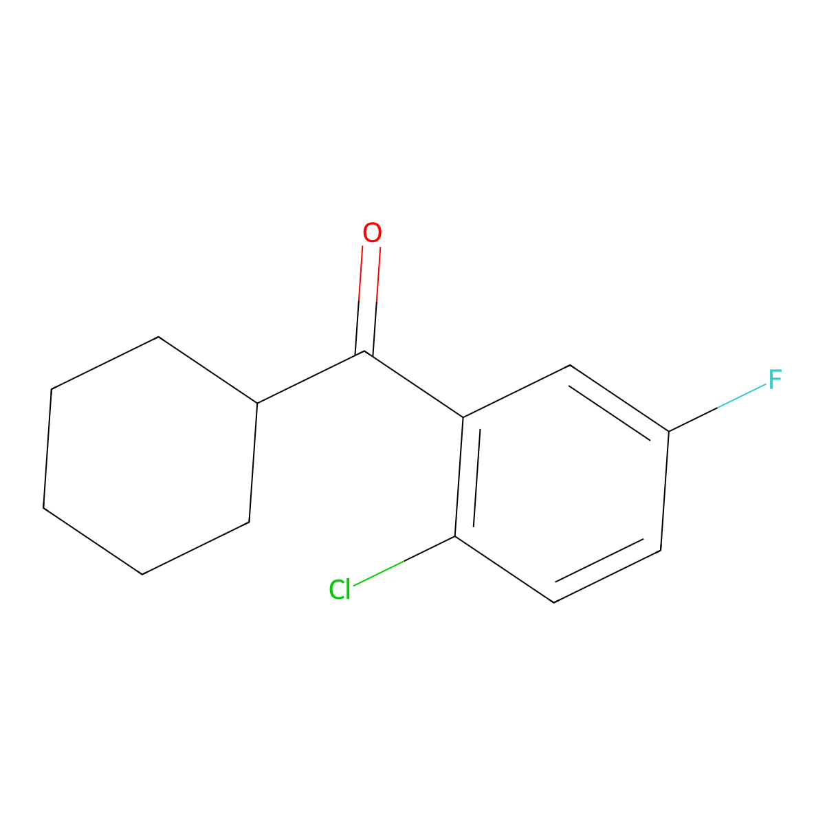 2-Chloro-5-fluorophenyl cyclohexyl ketone molecular structure, CAS 1443343-20-1