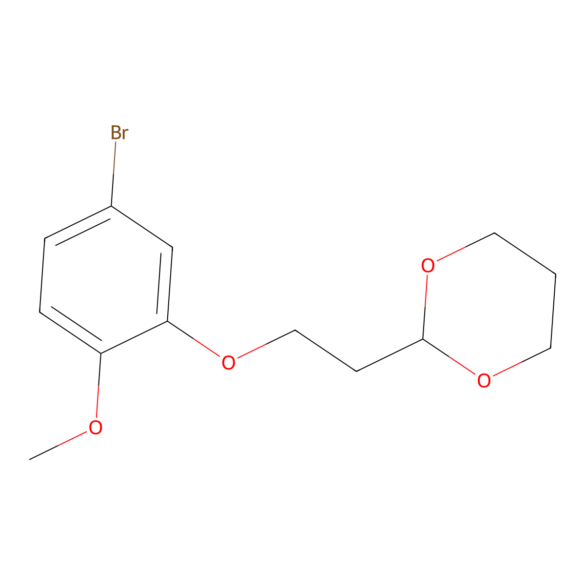 2-[2-(3-Bromo-6-methoxy-phenoxy)ethyl]-1,3-dioxane molecular structure, CAS 1443343-35-8