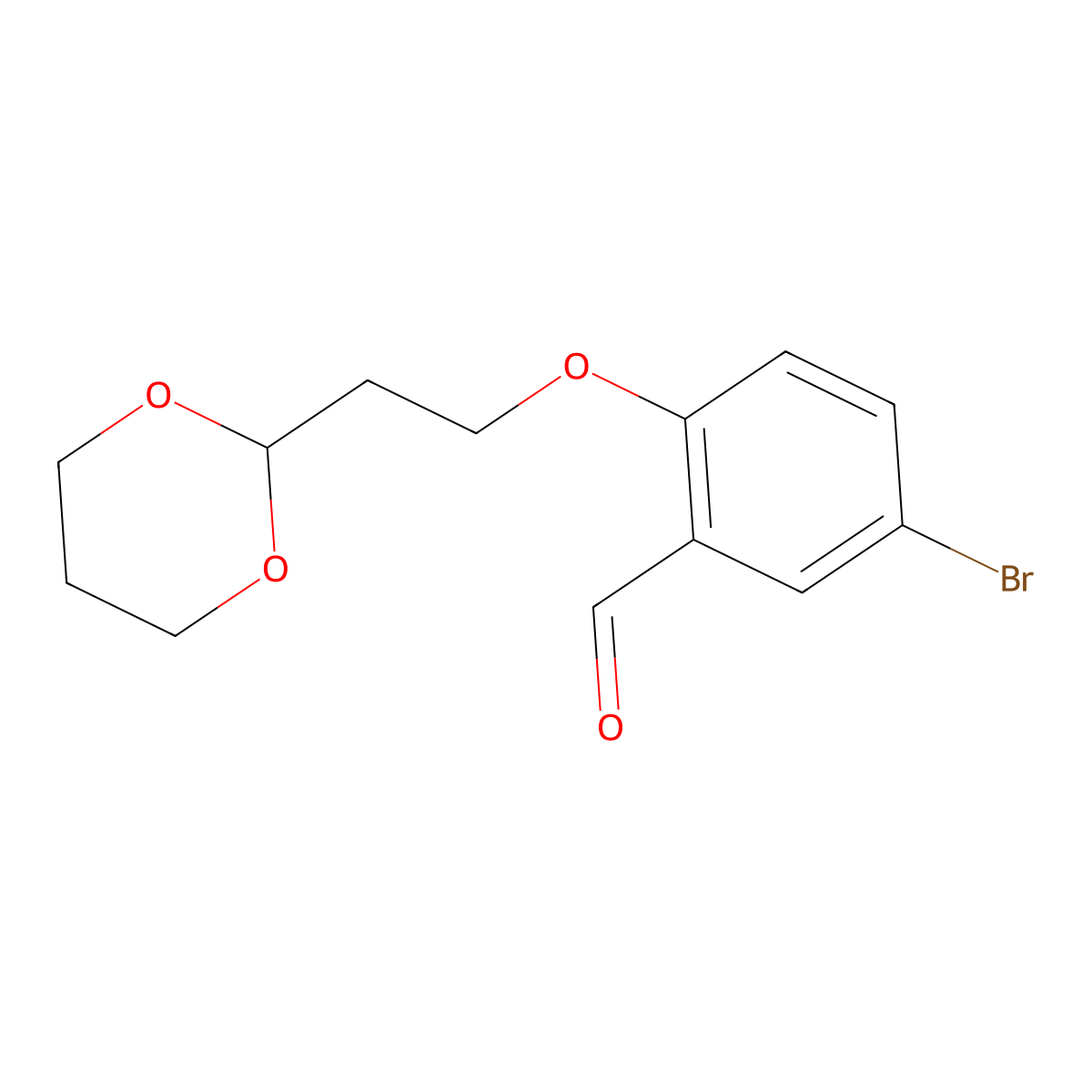 5-Bromo-2-[2-(1,3-dioxan-2-yl)ethoxy]benzaldehyde molecular structure, CAS 1443343-37-0