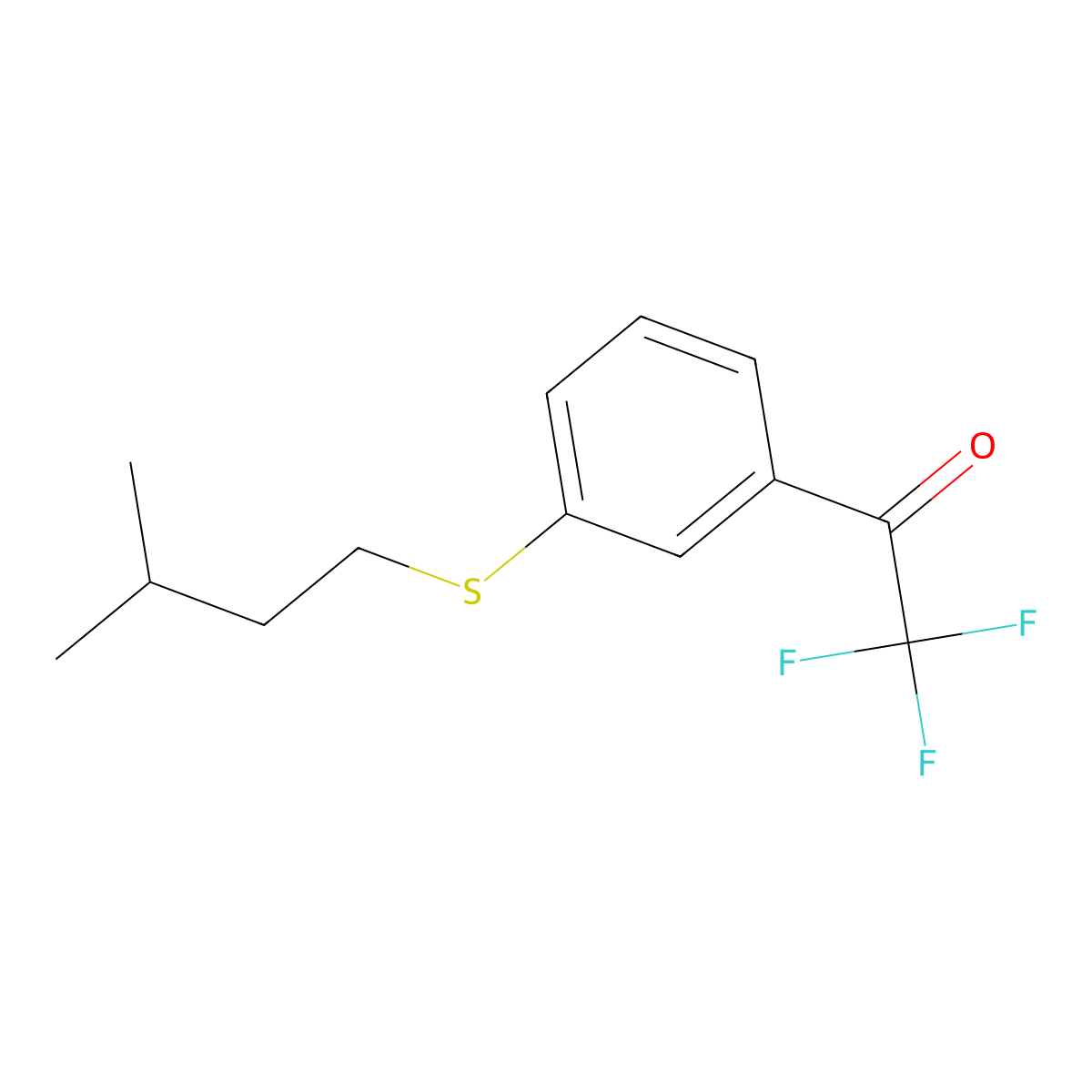 3'-(iso-Pentylthio)-2,2,2-trifluoroacetophenone molecular structure, CAS 1443343-42-7