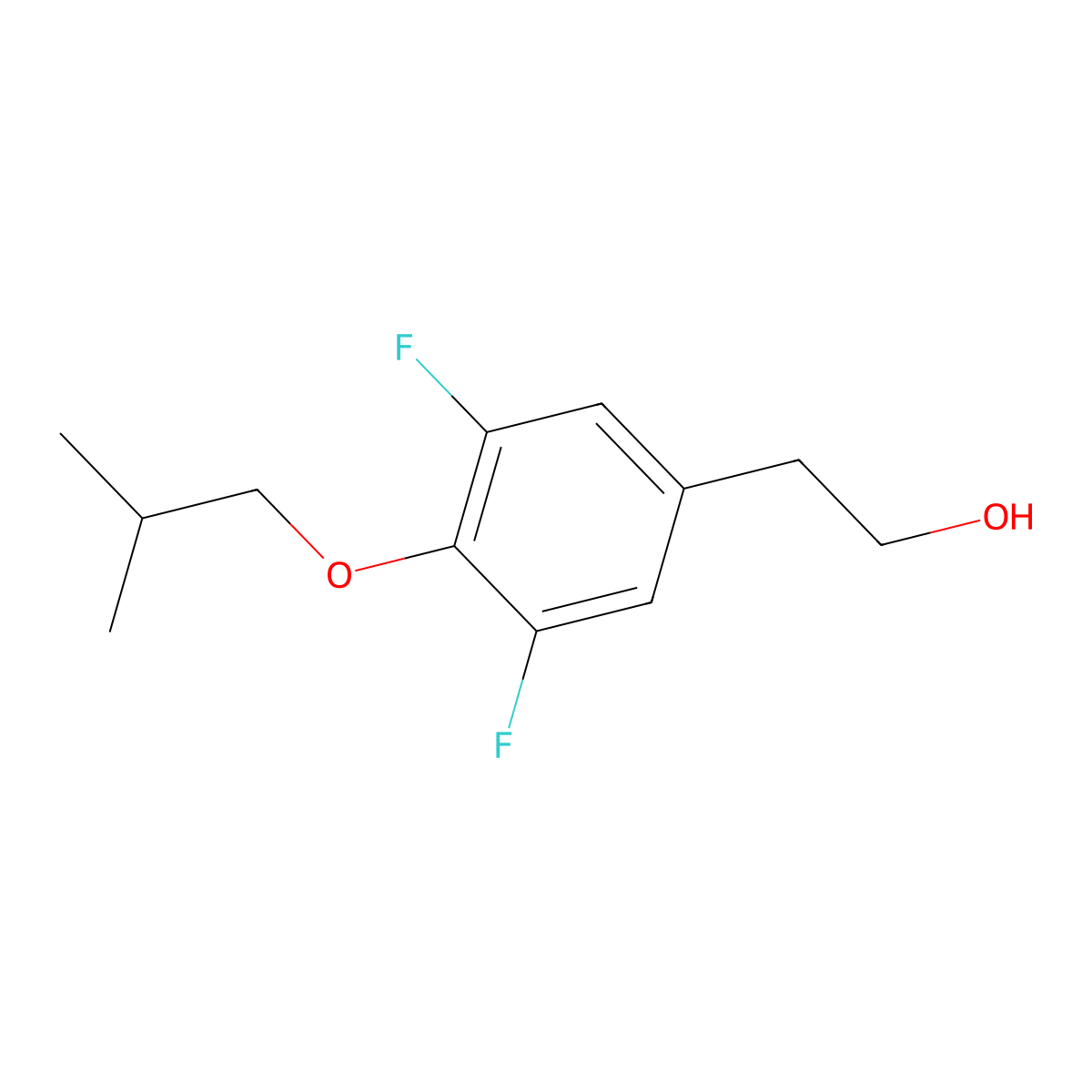 4-iso-Butoxy-3,5-difluorophenethyl alcohol molecular structure, CAS 1443343-45-0
