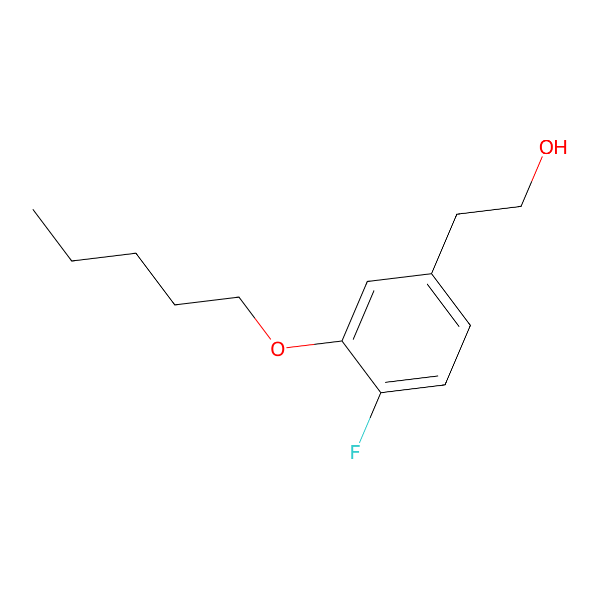 2-(4-Fluoro-3-(pentyloxy)phenyl)ethanol molecular structure, CAS 1443343-53-0