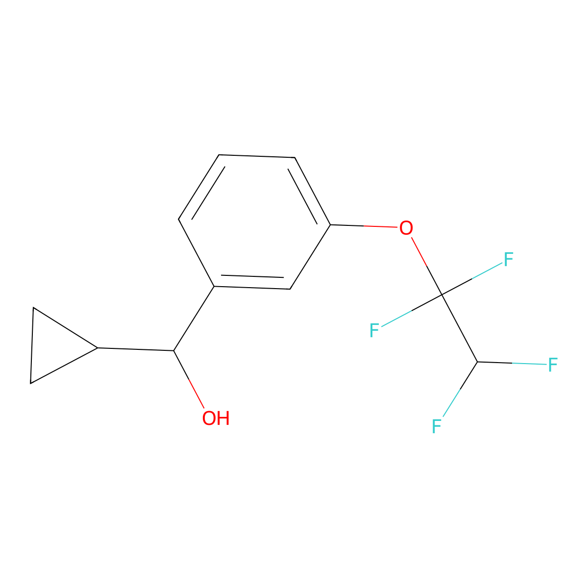 Cyclopropyl [3-(1,1,2,2-tetrafluoroethoxy)phenyl]methanol molecular structure, CAS 1443343-55-2