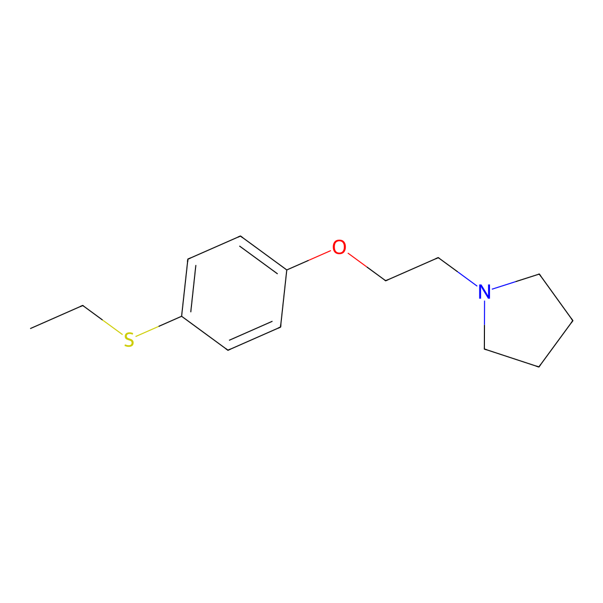 Ethyl 4-(2-N,N-pyrrolidinoethoxy)phenyl sulfide molecular structure, CAS 1443343-58-5