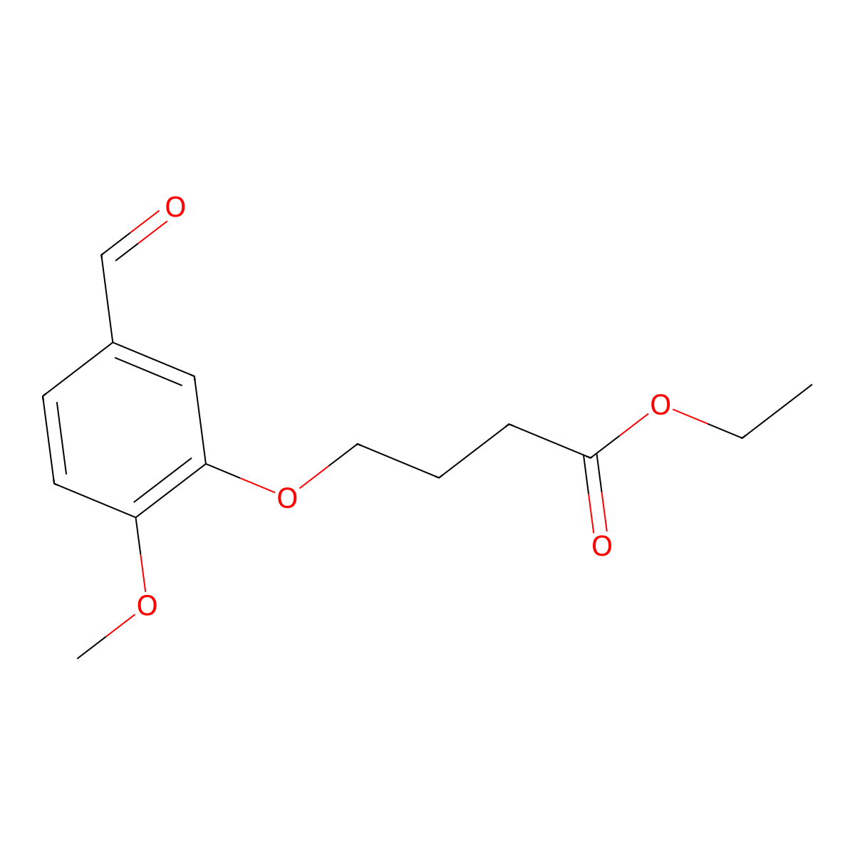 Ethyl 4-(3-formyl-6-methoxyphenoxy)butanoate molecular structure, CAS 1443343-60-9