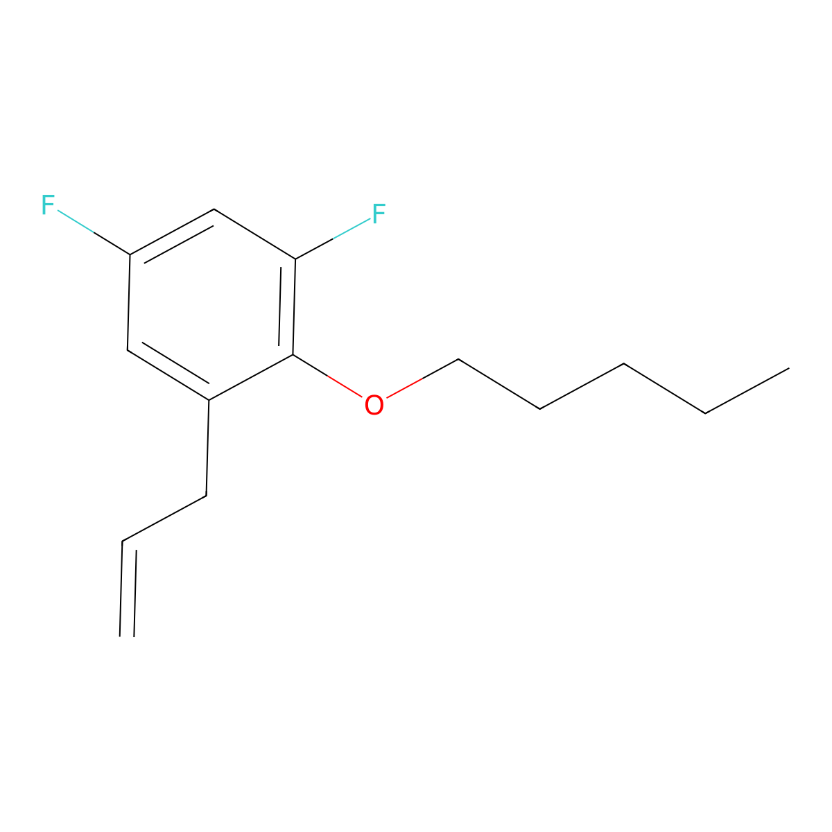 1-Allyl-3,5-difluoro-2-(pentyloxy)benzene molecular structure, CAS 1443343-71-2