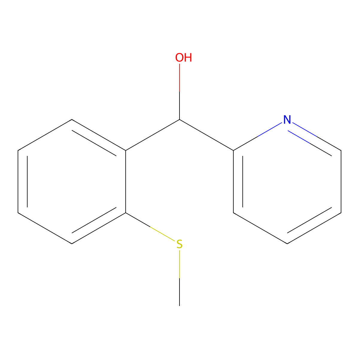 (2-(Methylthio)phenyl)(pyridin-2-yl)methanol molecular structure, CAS 1443343-73-4