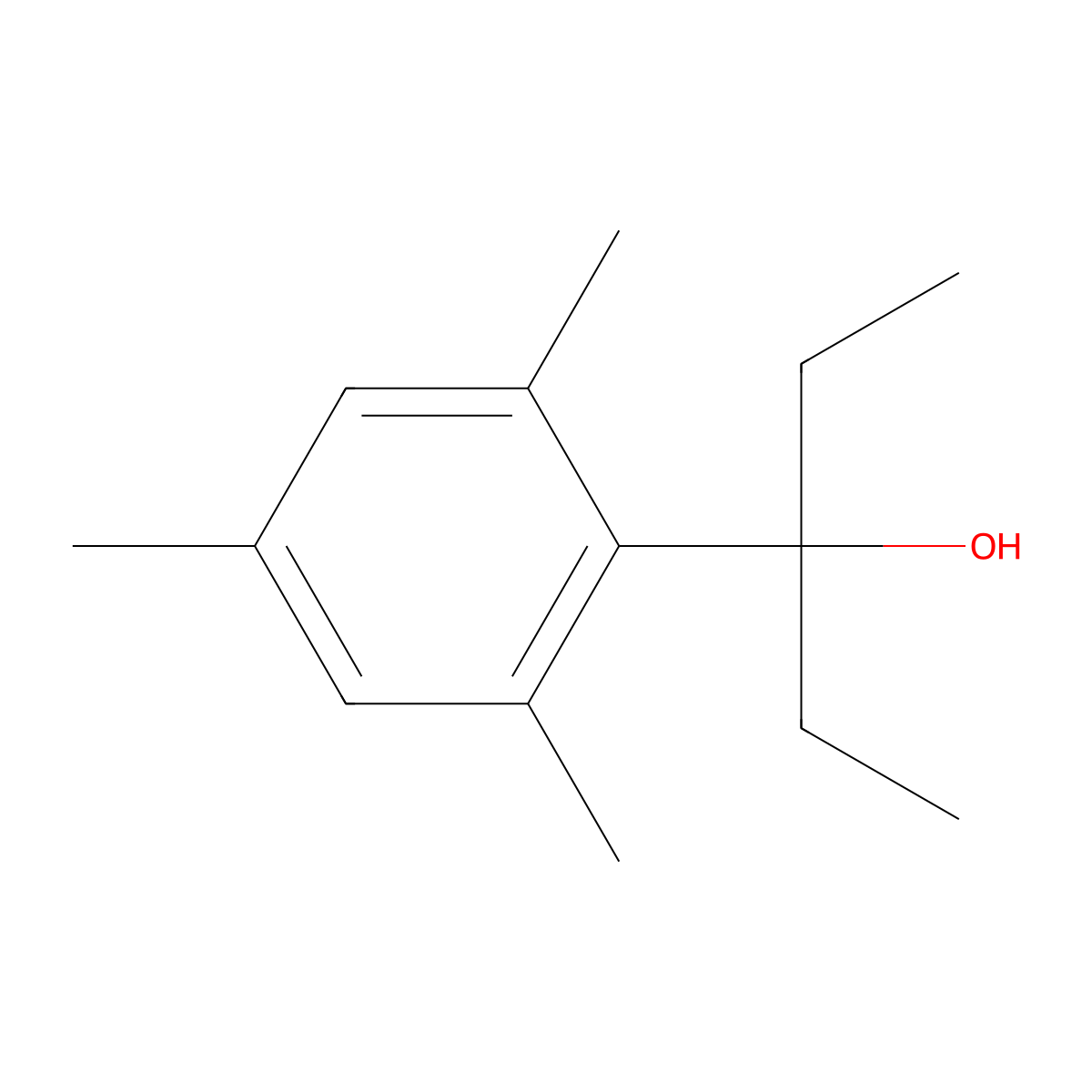3-(2,4,6-Trimethylphenyl)-3-pentanol molecular structure, CAS 1443343-75-6
