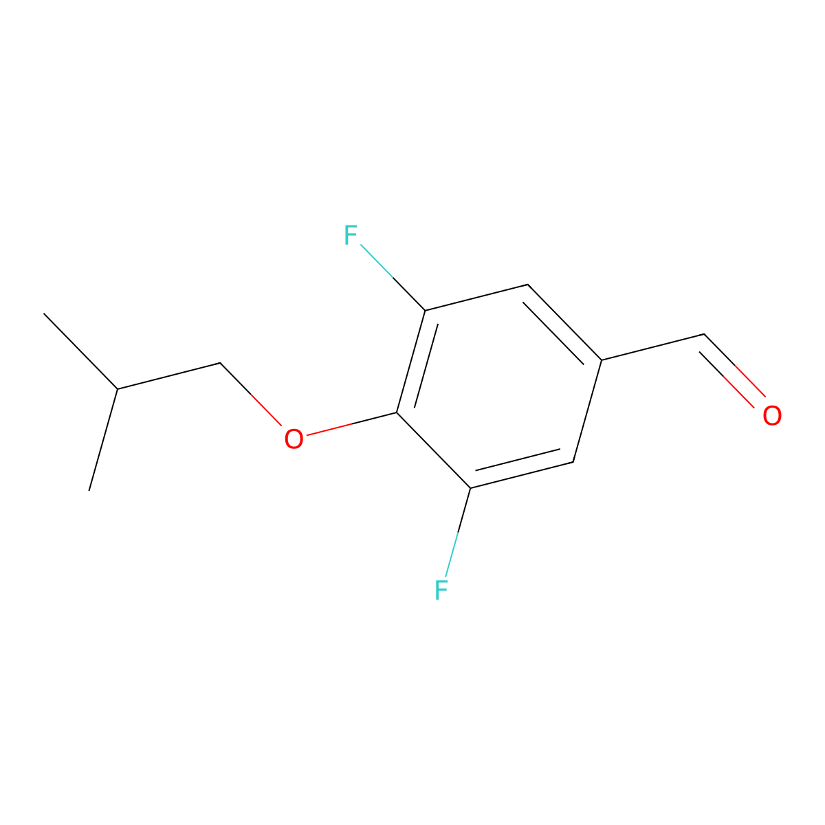 3,5-Difluoro-4-isobutoxybenzaldehyde molecular structure, CAS 1443343-76-7