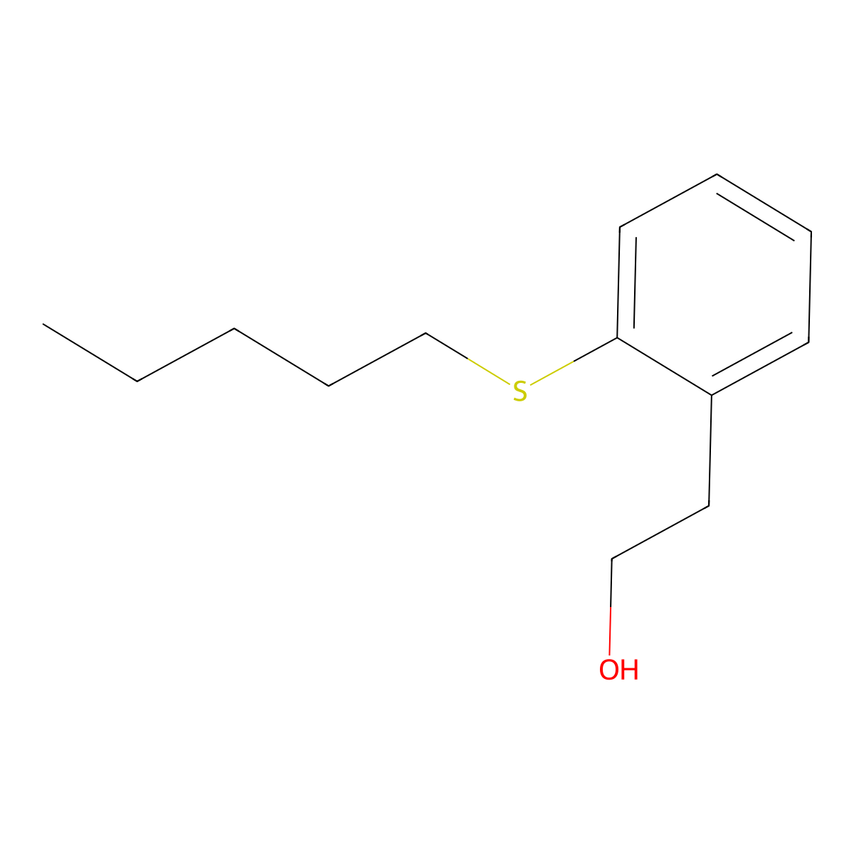 2-(n-Pentylthio)phenethyl alcohol molecular structure, CAS 1443343-77-8