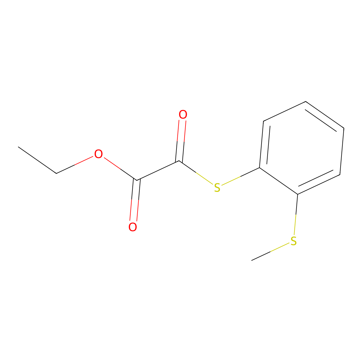 Ethyl 2-((2-(methylthio)phenyl)thio)-2-oxoacetate molecular structure, CAS 1443343-81-4