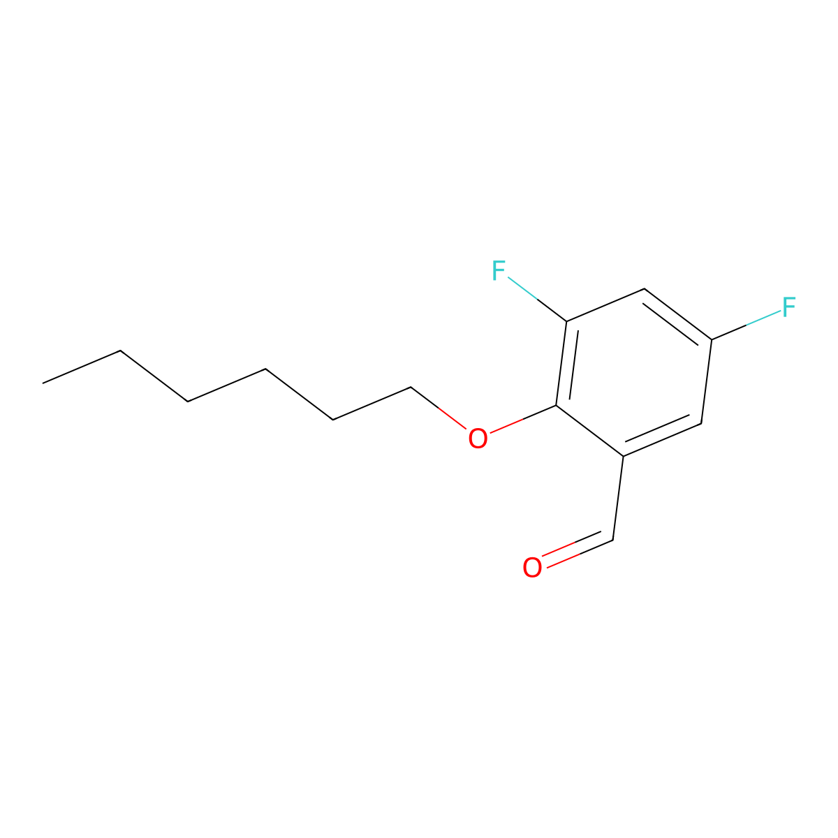 3,5-Difluoro-2-(hexyloxy)benzaldehyde molecular structure, CAS 1443343-83-6