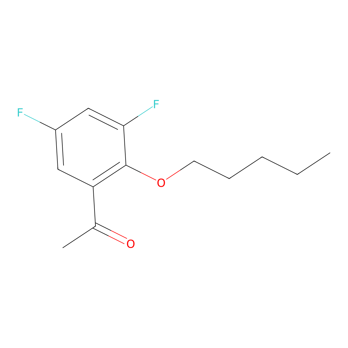 1-(3,5-Difluoro-2-(pentyloxy)phenyl)ethanone molecular structure, CAS 1443343-84-7
