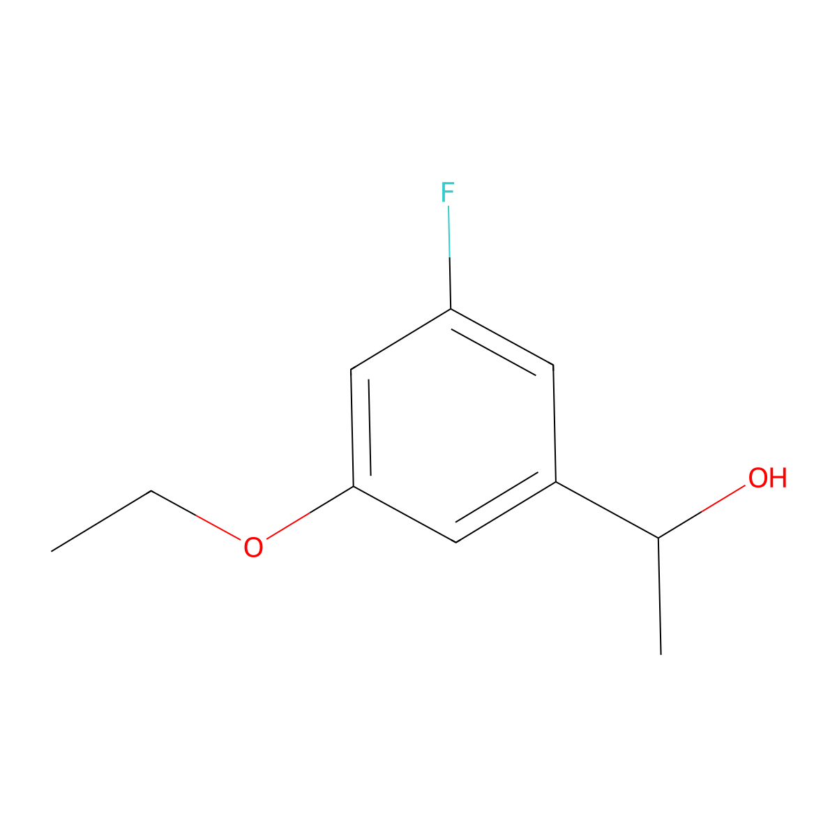 1-(3-Ethoxy-5-fluorophenyl)ethanol molecular structure, CAS 1443343-85-8