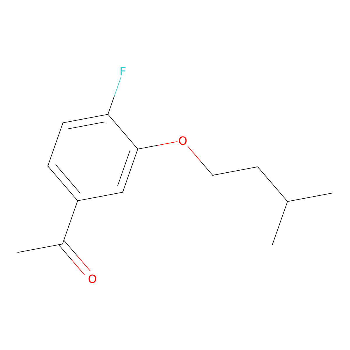 1-(4-Fluoro-3-(isopentyloxy)phenyl)ethanone molecular structure, CAS 1443343-87-0