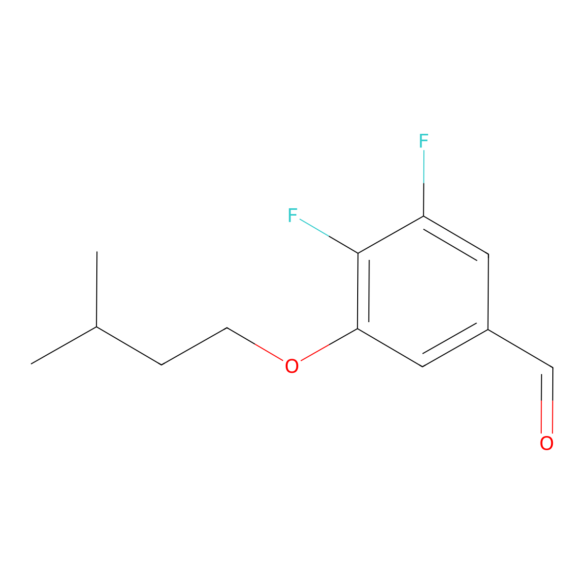 3,4-Difluoro-5-(isopentyloxy)benzaldehyde molecular structure, CAS 1443343-88-1