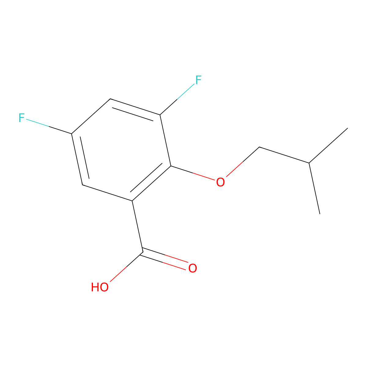 3,5-Difluoro-2-isobutoxybenzoic acid molecular structure, CAS 1443343-93-8