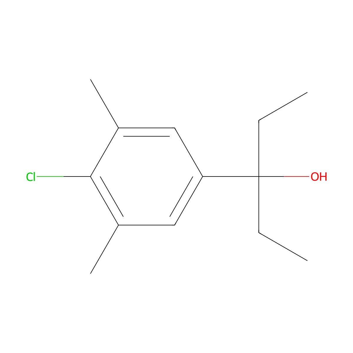 3-(4-Chloro-3,5-dimethylphenyl)-3-pentanol molecular structure, CAS 1443343-97-2
