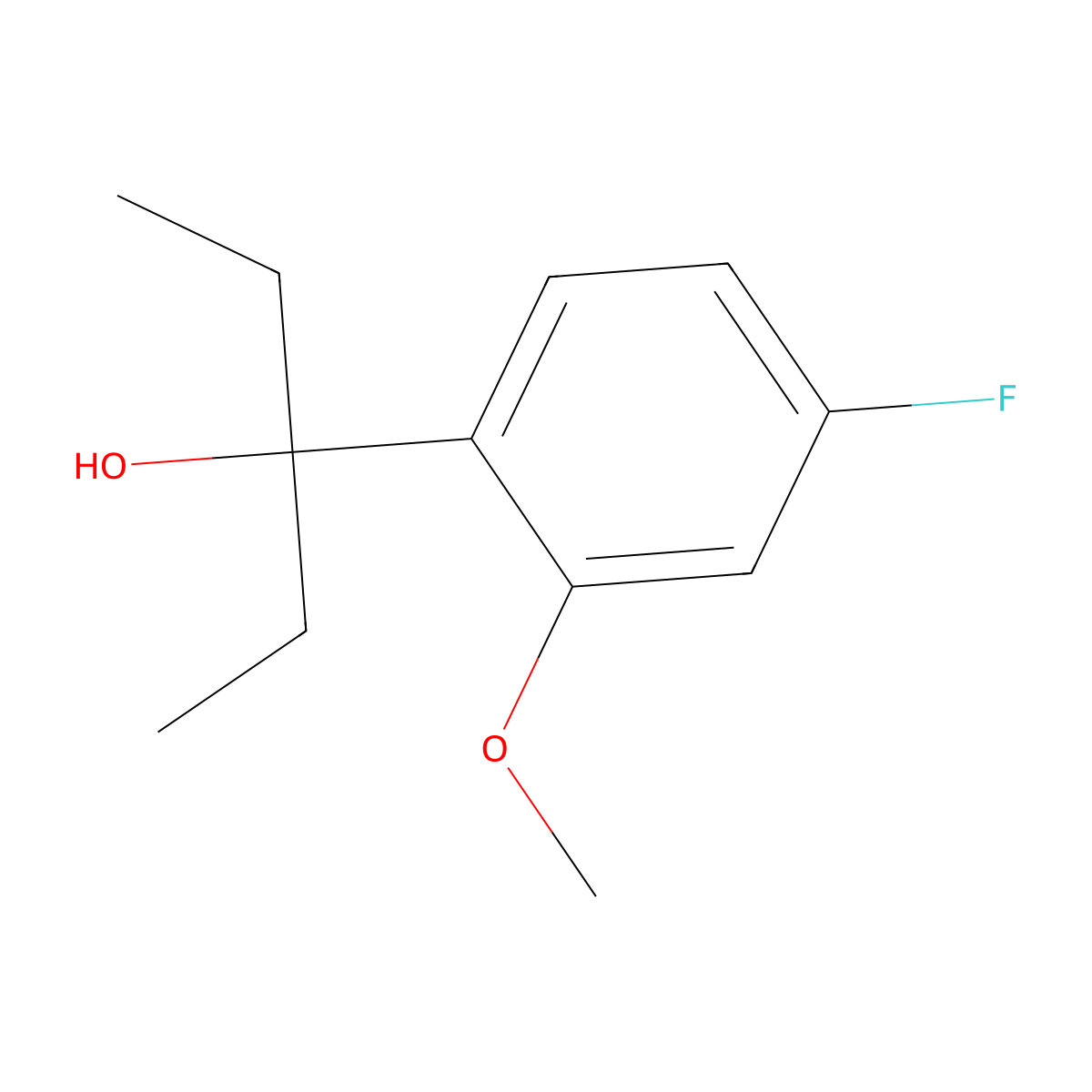 3-(4-Fluoro-2-methoxyphenyl)-3-pentanol molecular structure, CAS 1443344-02-2