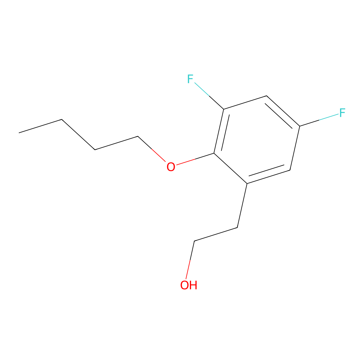 2-(2-Butoxy-3,5-difluorophenyl)ethanol molecular structure, CAS 1443344-04-4