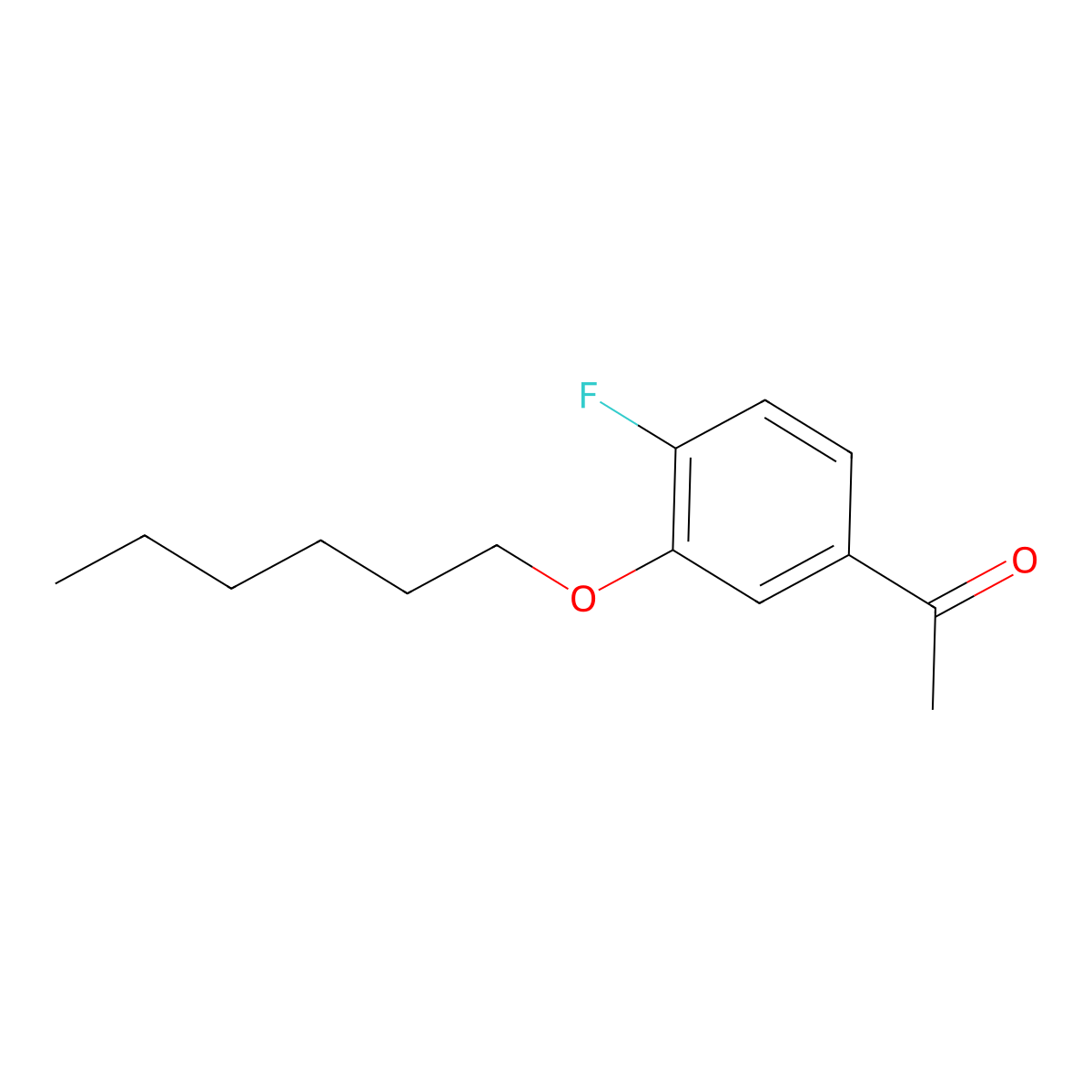 4'-Fluoro-3'-n-hexyloxyacetophenone molecular structure, CAS 1443344-06-6