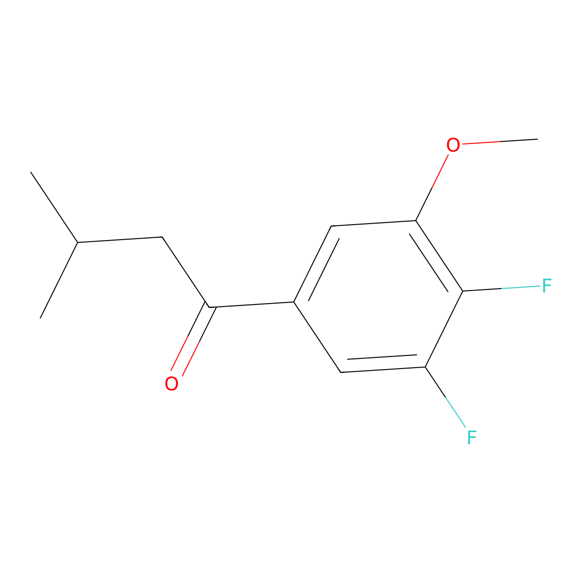 3',4'-Difluoro-5'-methoxy-3-methylbutyrophenone molecular structure, CAS 1443344-10-2