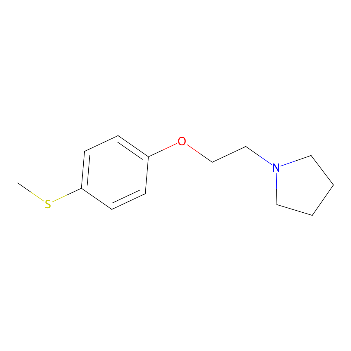 Methyl 4-(2-N,N-pyrrolidinoethoxy)phenyl sulfide molecular structure, CAS 1443344-13-5