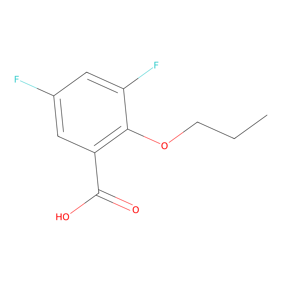 3,5-Difluoro-2-propoxybenzoic acid molecular structure, CAS 1443344-16-8