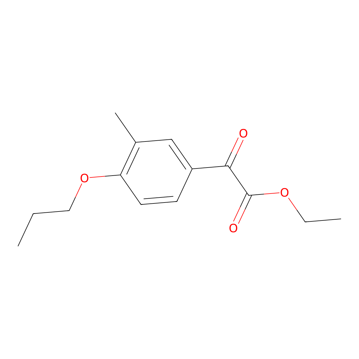Ethyl 2-(3-methyl-4-propoxyphenyl)-2-oxoacetate molecular structure, CAS 1443344-24-8