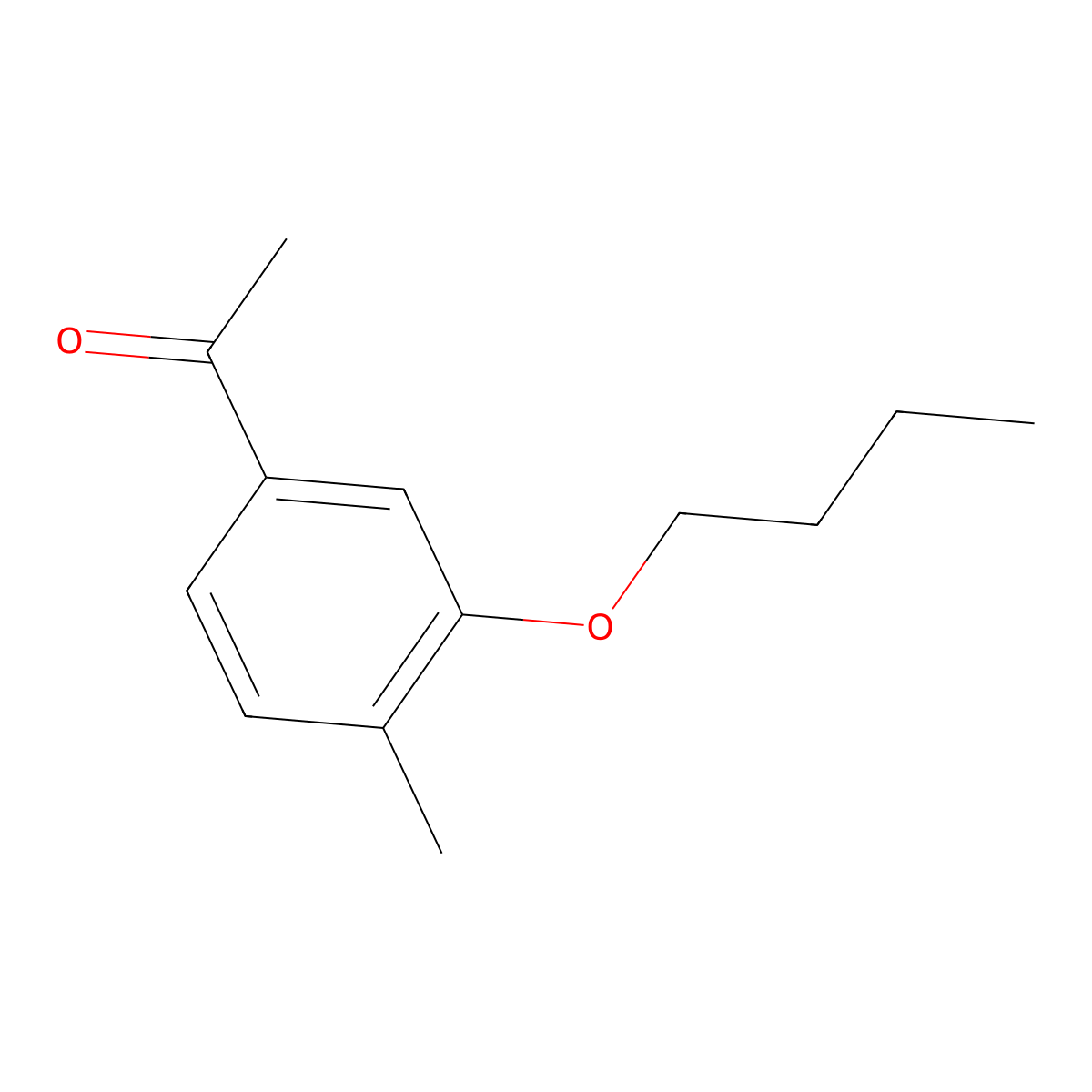 1-(3-Butoxy-4-methylphenyl)ethanone molecular structure, CAS 1443344-28-2