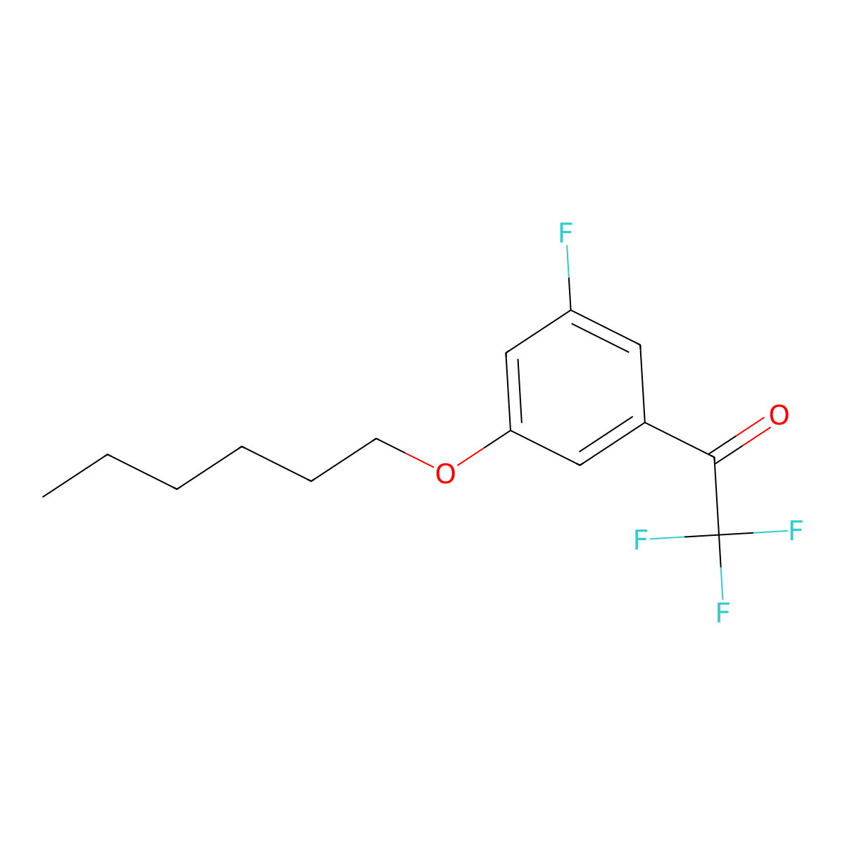 3'-n-Hexyloxy-2,2,2,5'-tetrafluoroacetophenone molecular structure, CAS 1443344-42-0