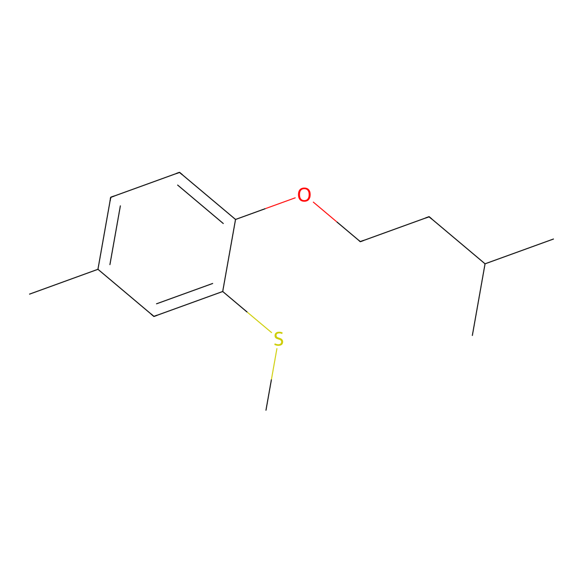5-Methyl-2-iso-pentoxyphenyl methyl sulfide molecular structure, CAS 1443344-48-6