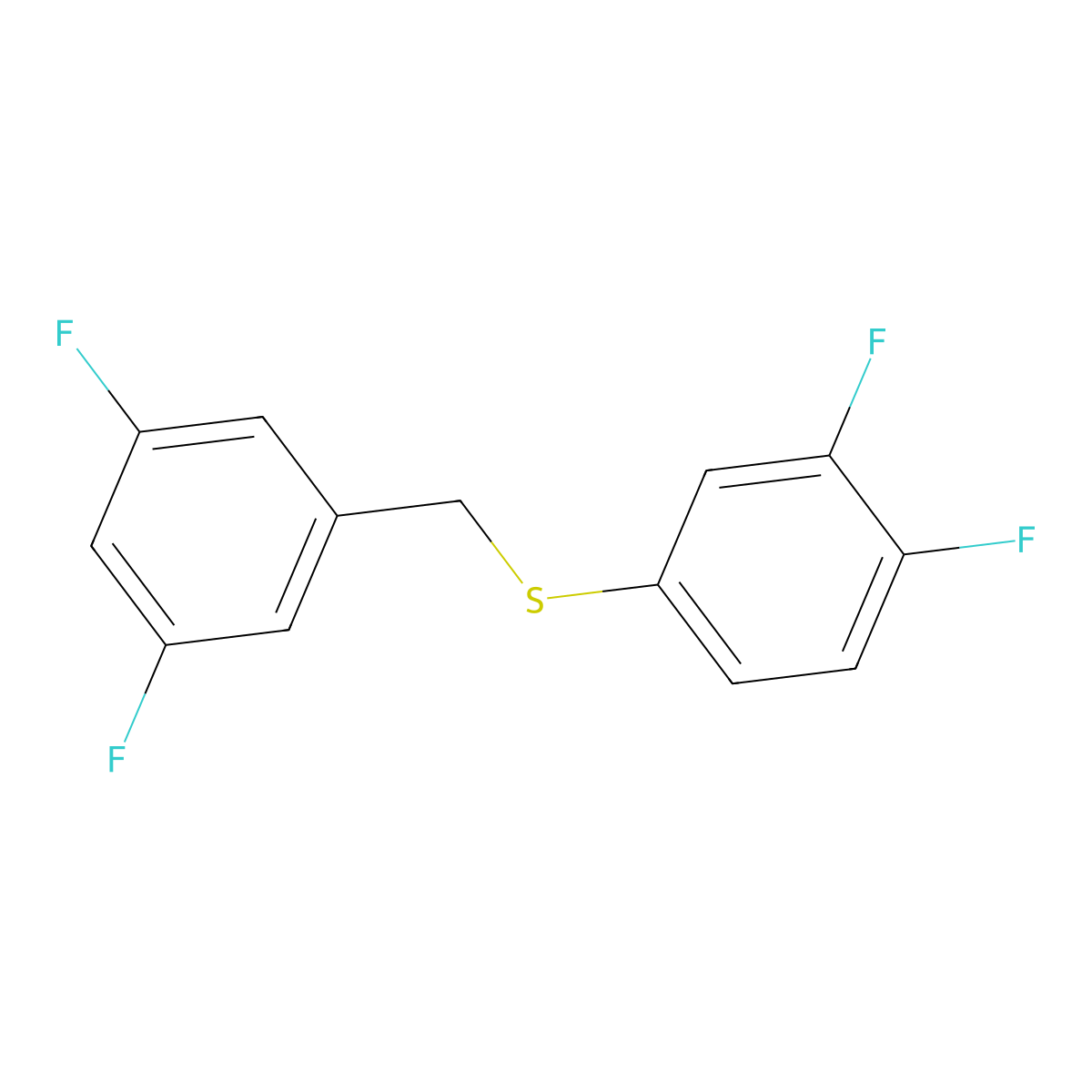 1,3-Difluoro-5-[(3,4-difluorophenyl)sulfanylmethyl]benzene molecular structure, CAS 1443344-51-1