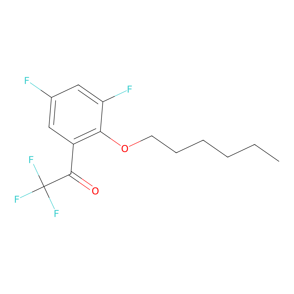 2'-n-Hexyloxy-2,2,2,3',5'-pentafluoroacetophenone molecular structure, CAS 1443344-60-2