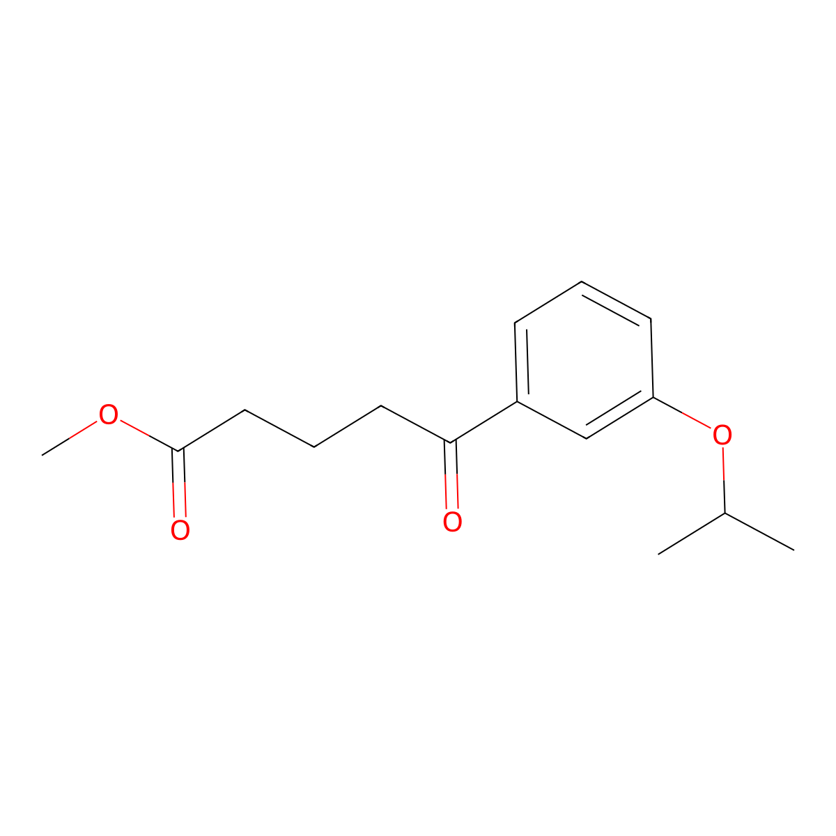 Methyl 5-(3-iso-propoxyphenyl)-5-oxovalerate molecular structure, CAS 1443344-64-6