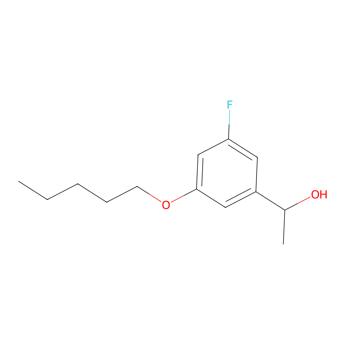 1-(3-Fluoro-5-(pentyloxy)phenyl)ethanol molecular structure, CAS 1443344-73-7