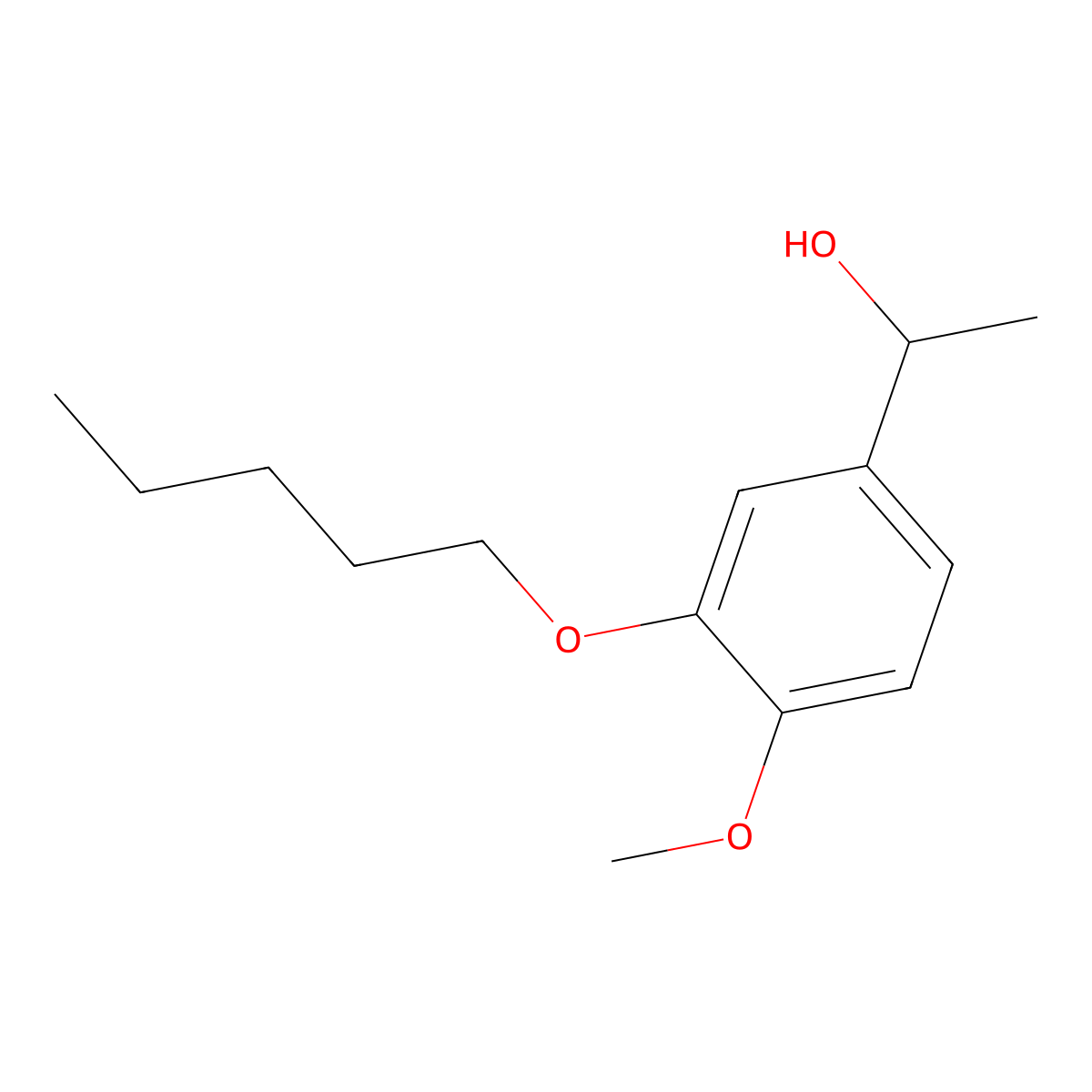 1-(4-Methoxy-3-(pentyloxy)phenyl)ethanol molecular structure, CAS 1443344-81-7