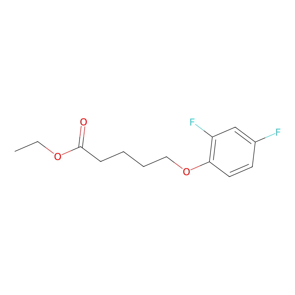 Ethyl 5-(2,4-difluoro-phenoxy)pentanoate molecular structure, CAS 1443344-94-2