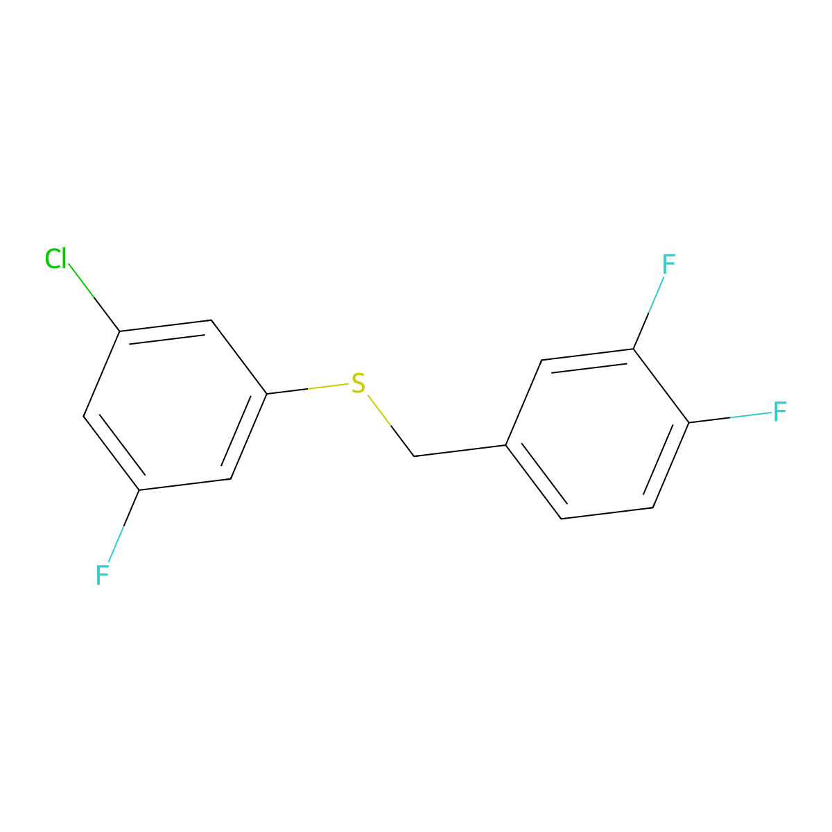(3-Chloro-5-fluorophenyl)(3,4-difluorobenzyl)sulfane molecular structure, CAS 1443344-98-6