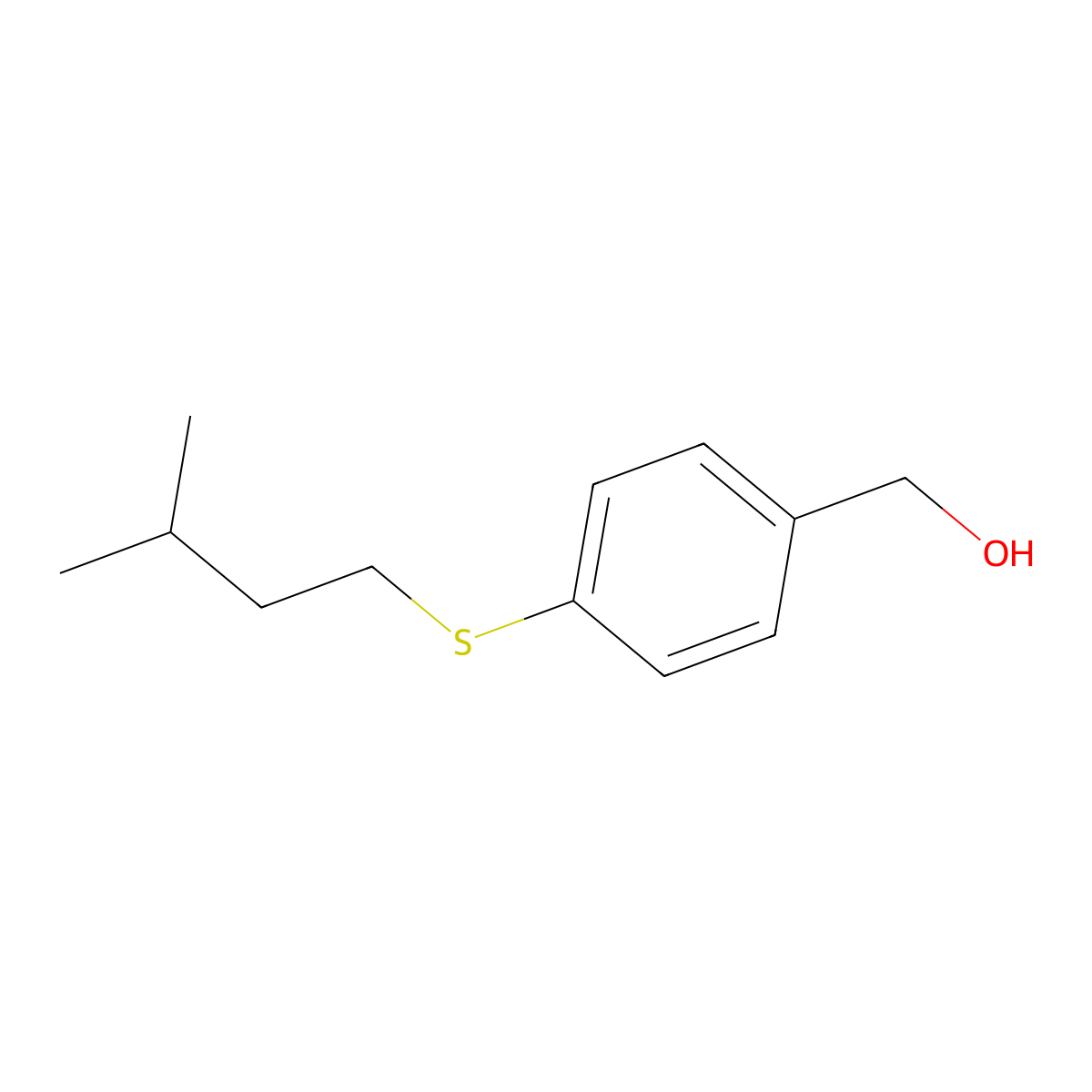 4-iso-Pentylthiobenzyl alcohol molecular structure, CAS 1443344-99-7