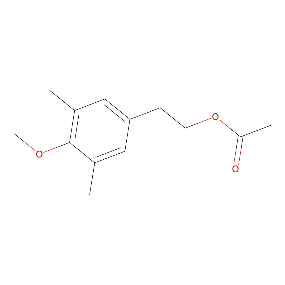 3,5-Dimethyl-4-methoxyphenethyl acetate molecular structure, CAS 1443345-00-3