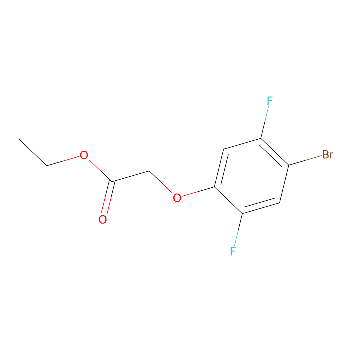 Ethyl 2-(4-bromo-2,5-difluoro-phenoxy)acetate molecular structure, CAS 1443345-20-7
