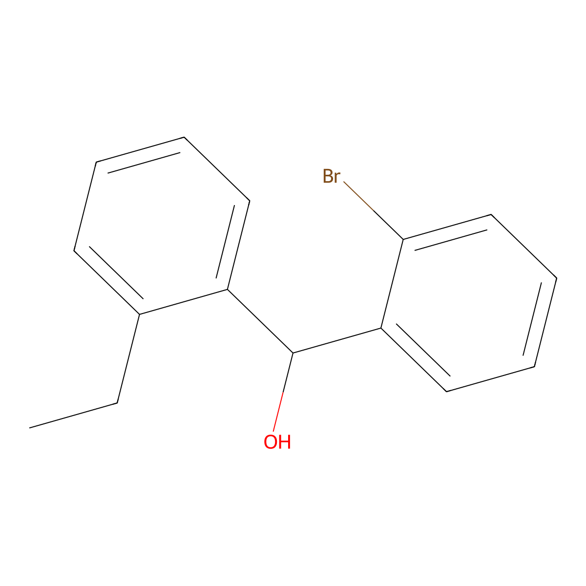 2-Bromo-2'-ethylbenzhydrol molecular structure, CAS 1443345-28-5