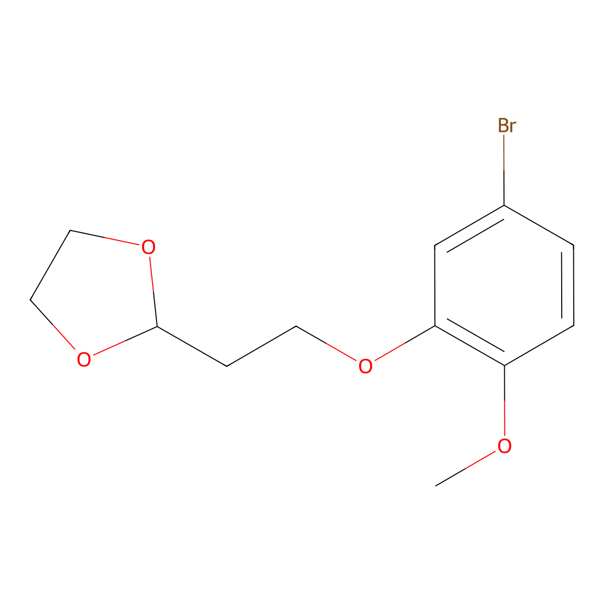 2-[2-(3-Bromo-6-methoxy-phenoxy)ethyl]-1,3-dioxolane molecular structure, CAS 1443345-30-9