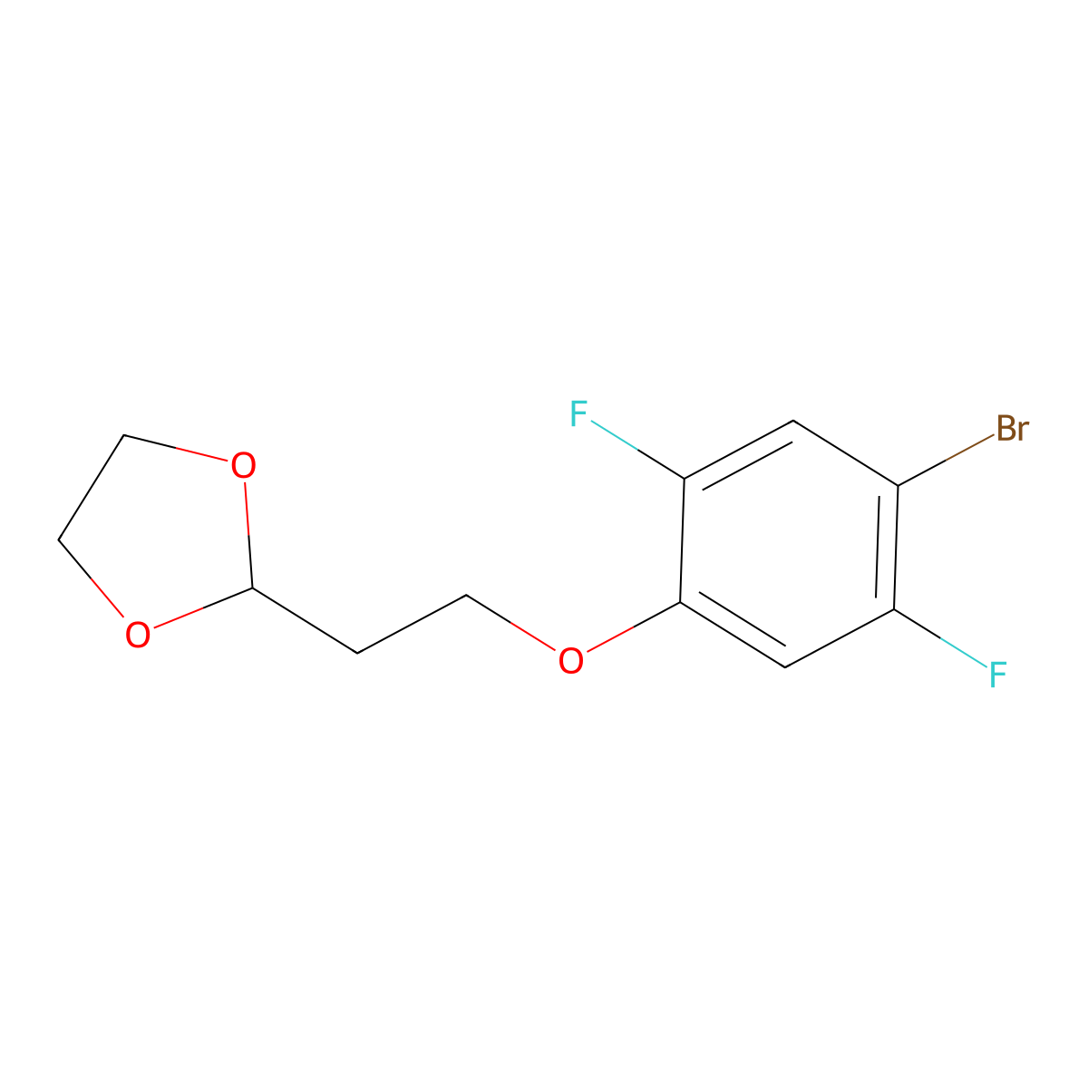 2-[2-(4-Bromo-2,5-difluoro-phenoxy)ethyl]-1,3-dioxolane molecular structure, CAS 1443345-36-5